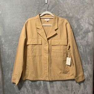Roark Womens Passport Jacket Caramel Tan Utility Cotton Canvas XL WRJ004 NEW